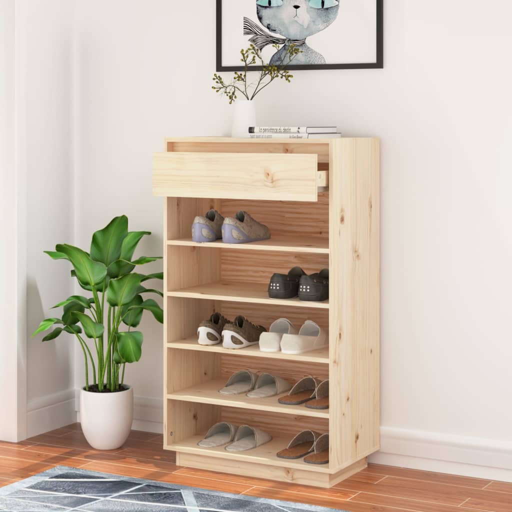 tömör fenyőfa cipősszekrény 60 x 34 x 105 cm
