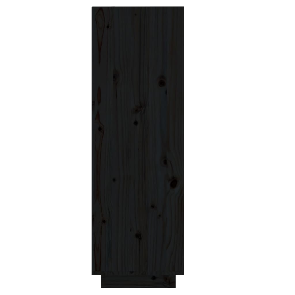 fekete tömör fenyőfa cipőszekrény 34 x 30 x 105 cm