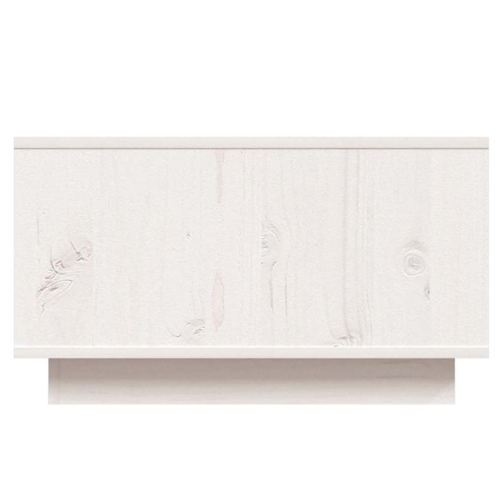 fehér tömör fenyőfa dohányzóasztal 55x56x32 cm