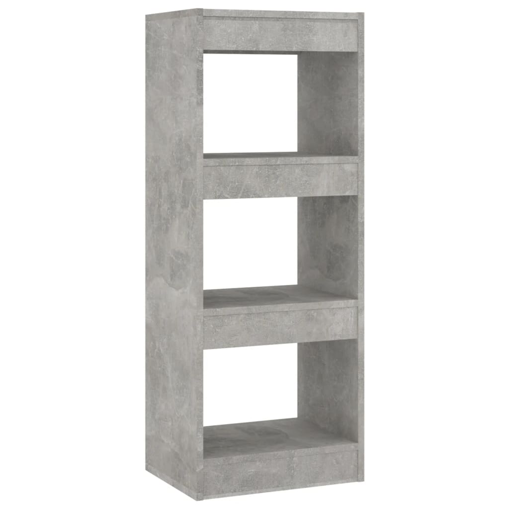 betonszürke szerelt fa könyvszekrény/térelválasztó 40x30x103 cm