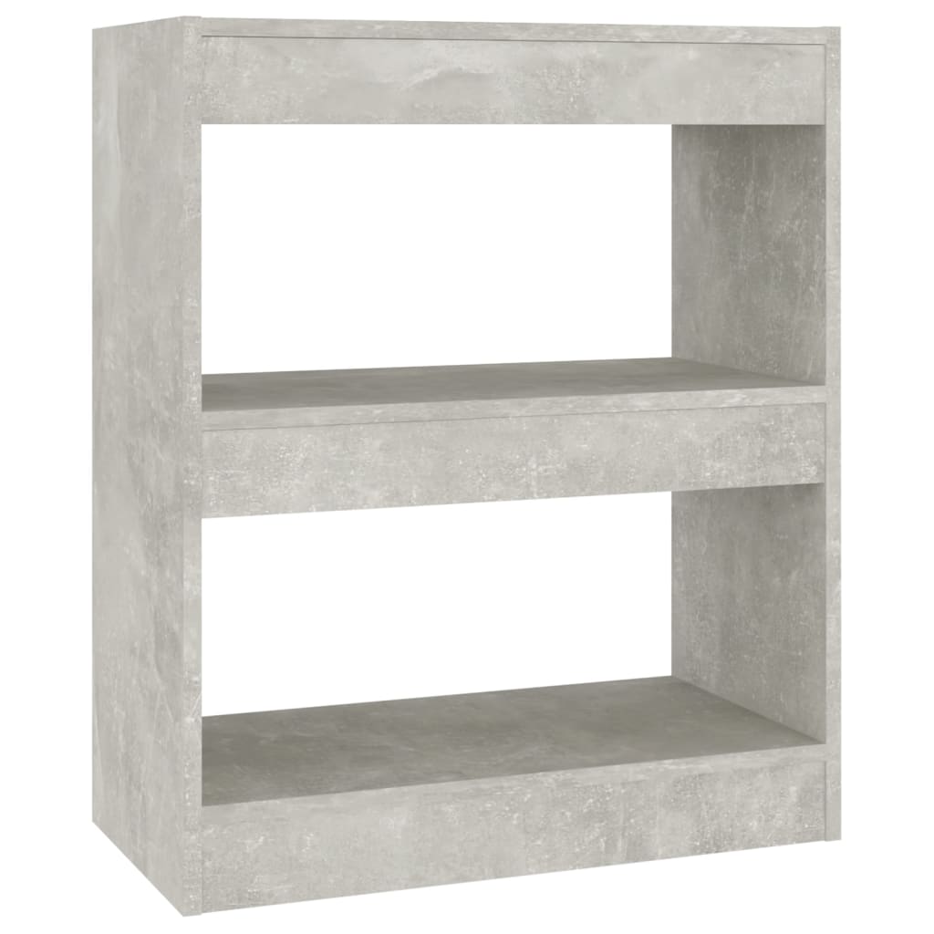 betonszürke térelválasztó könyvszekrény 60 x 30 x 72 cm