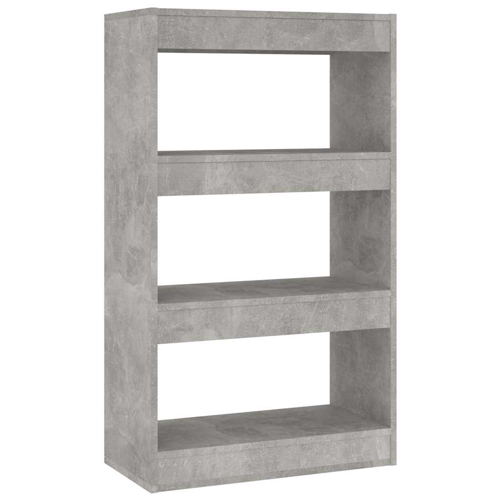 betonszürke szerelt fa könyvszekrény/térelválasztó 60x30x103 cm