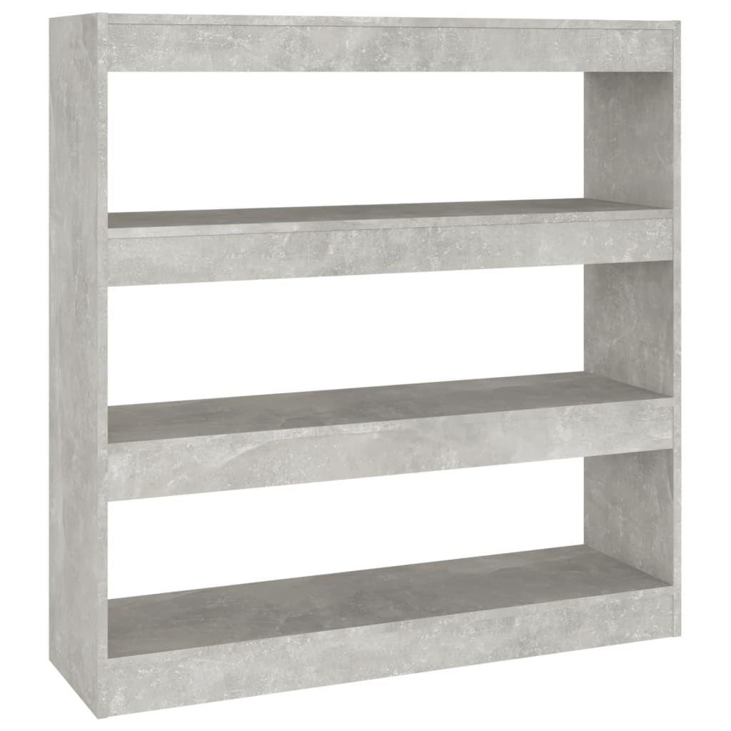 betonszürke térelválasztó könyvszekrény 100 x 30 x 103 cm