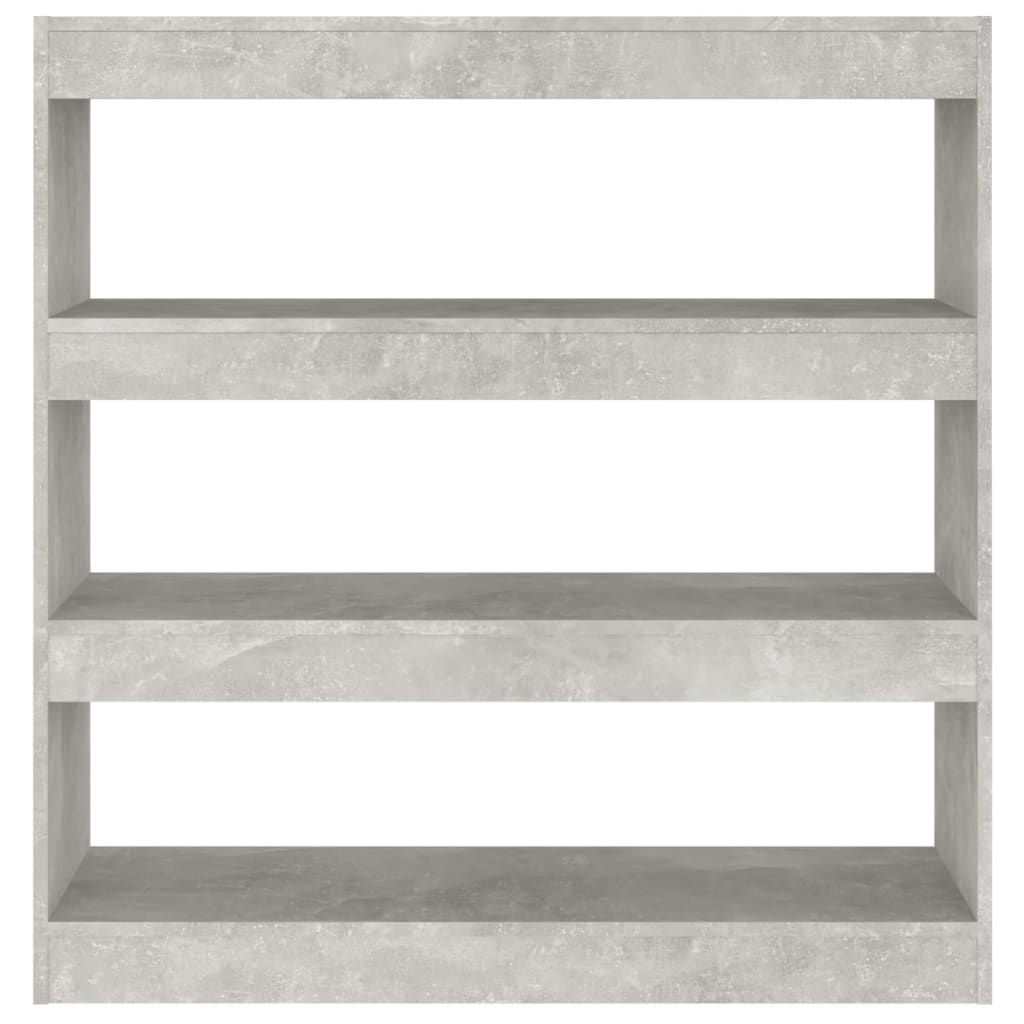 betonszürke térelválasztó könyvszekrény 100 x 30 x 103 cm