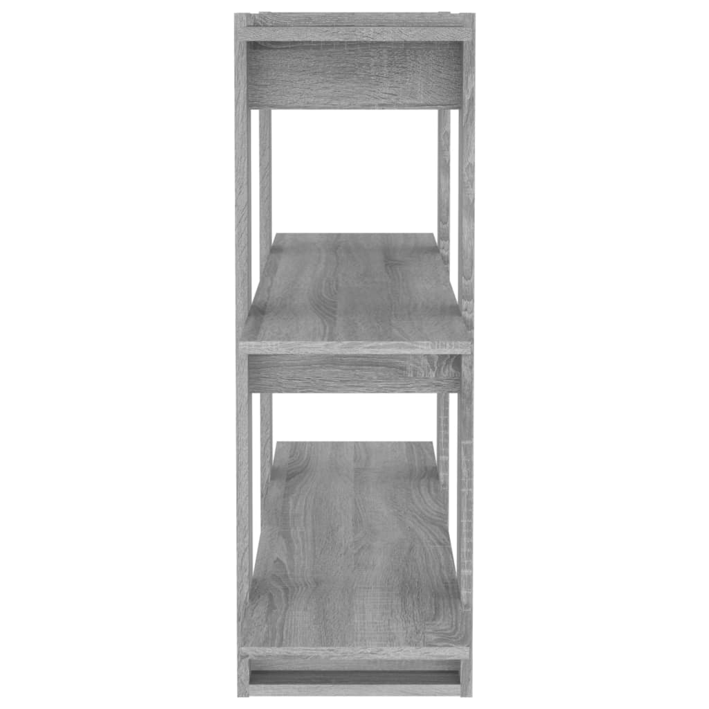 szürke sonoma színű térelválasztó könyvszekrény 100x30x87 cm