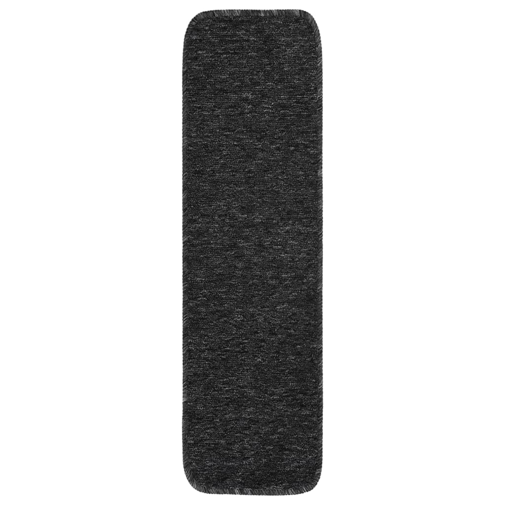 15 db antracit négyszögű csúszásmentes lépcsőszőnyeg 75 x 20 cm