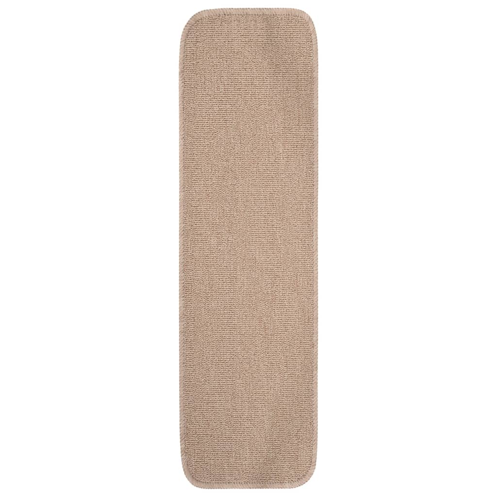 15 db bézs négyszögű csúszásmentes lépcsőszőnyeg 75 x 20 cm