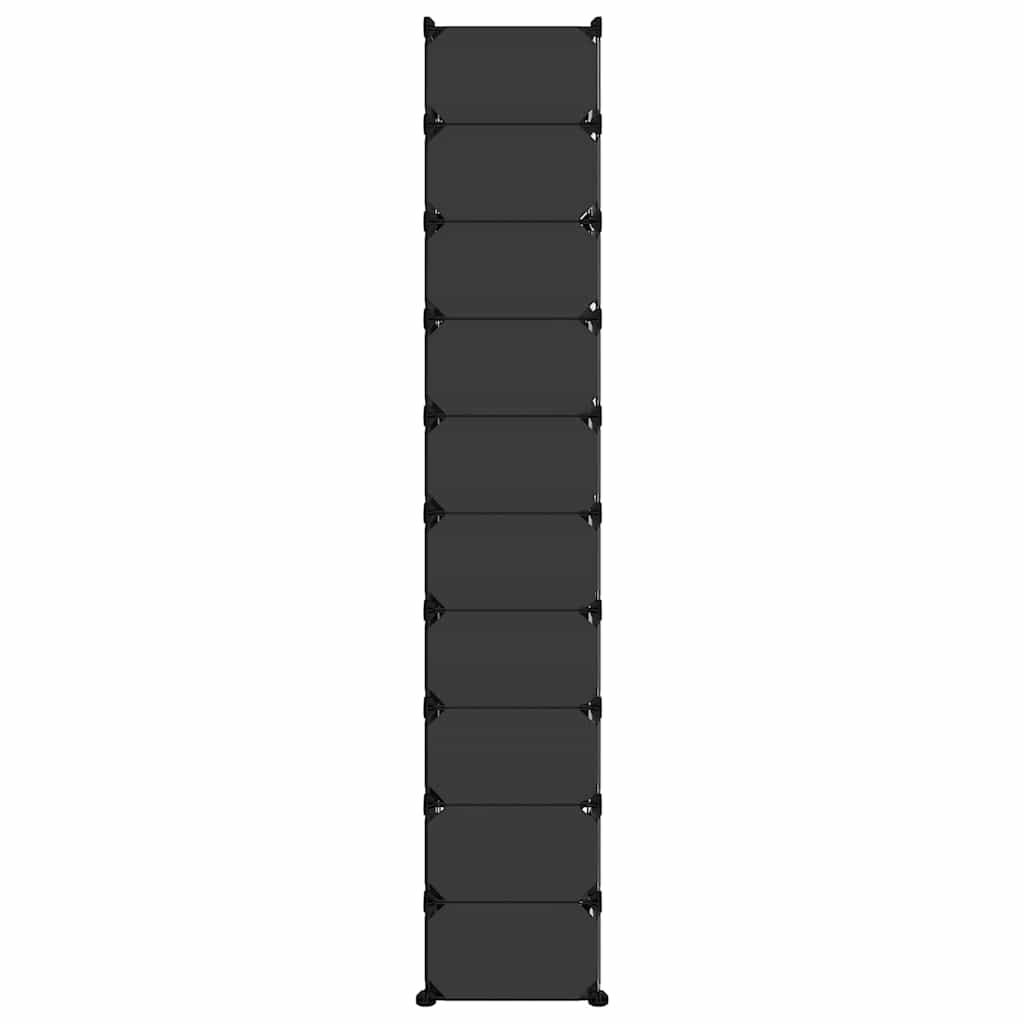 fekete polipropilén cipőtartó 44 x 32 x 174 cm