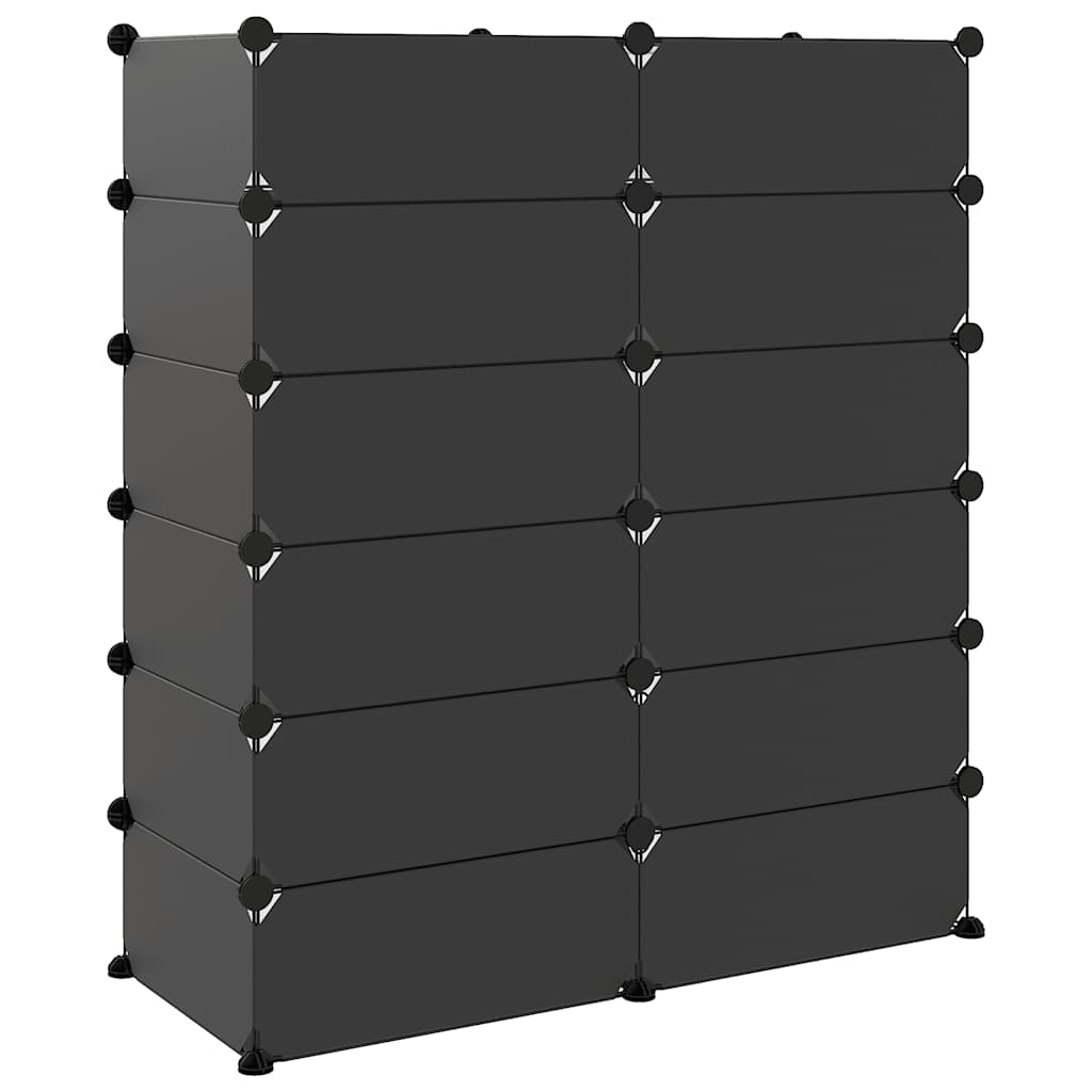 fekete polipropilén cipőtartó 94,5x36,5x106 cm