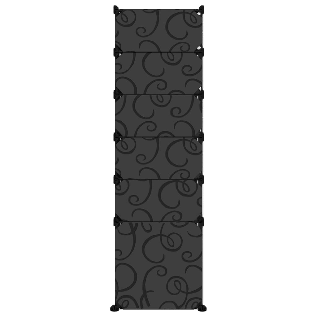 fekete polipropilén cipőtartó 94 x 37 x 125 cm
