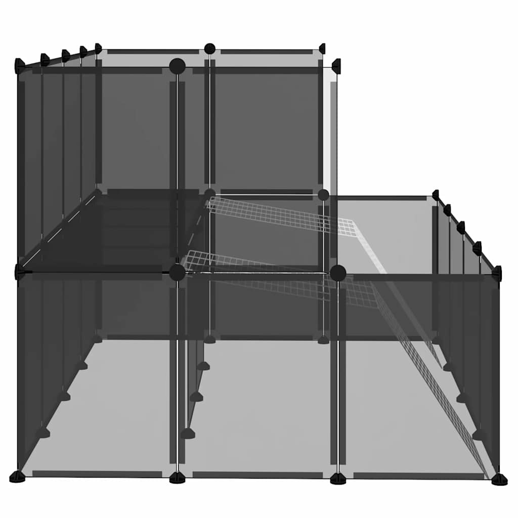 fekete polipropilén és acél kisállatketrec 143 x 107 x 93 cm