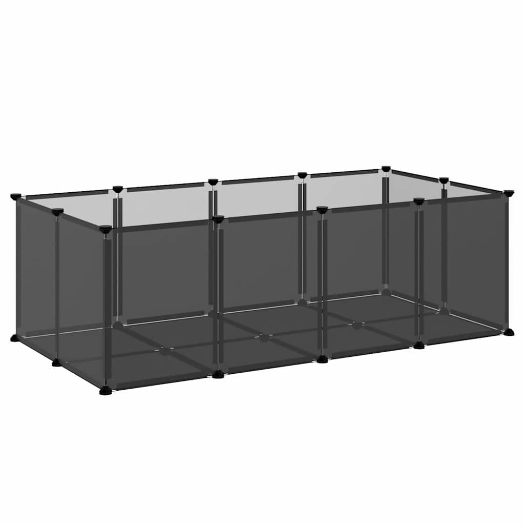 fekete polipropilén és acél kisállatketrec 144 x 74 x 46,5 cm