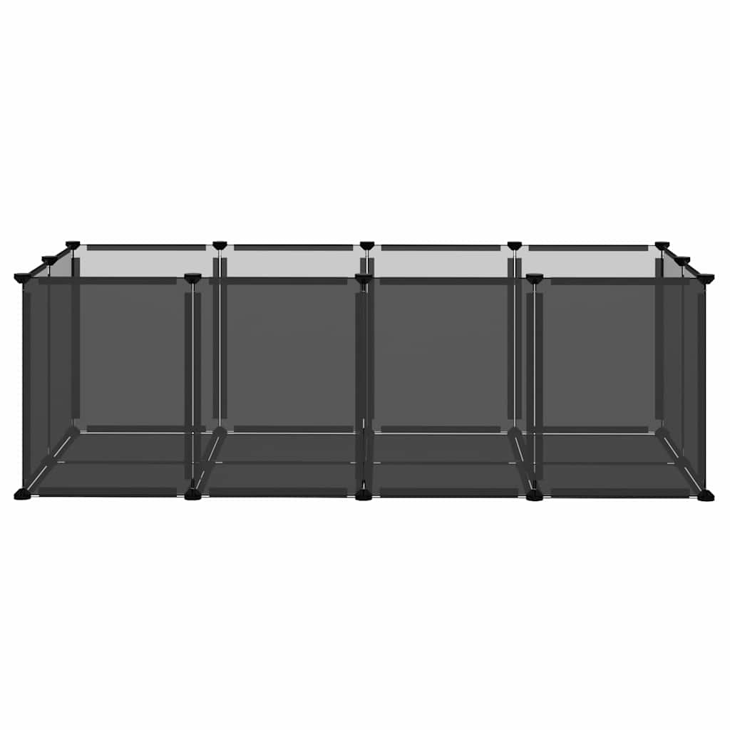 fekete polipropilén és acél kisállatketrec 144 x 74 x 46,5 cm