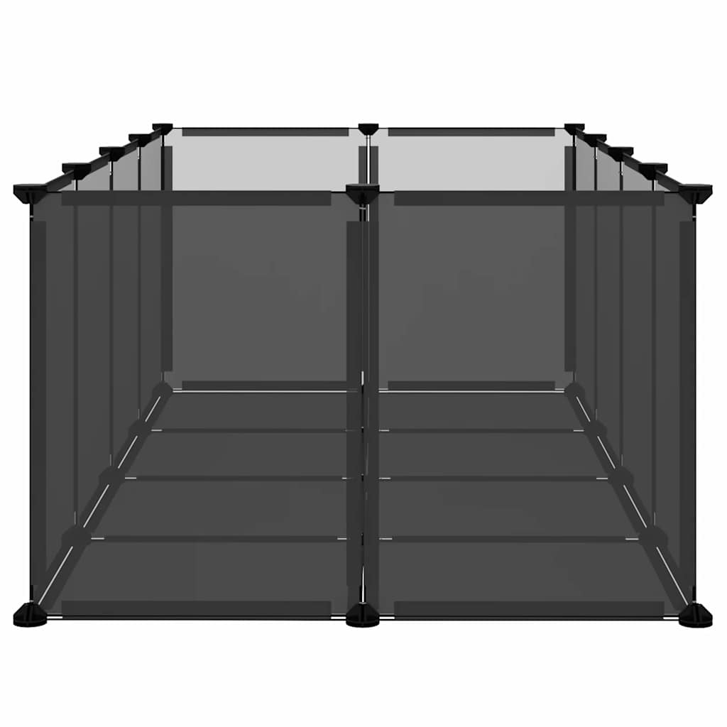 fekete polipropilén és acél kisállatketrec 144 x 74 x 46,5 cm