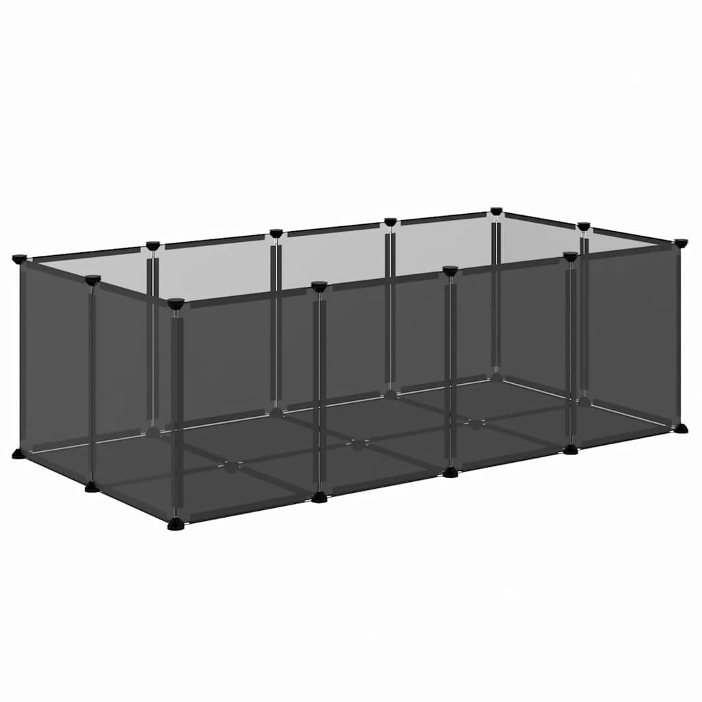 fekete polipropilén és acél kisállatketrec 144 x 74 x 46,5 cm