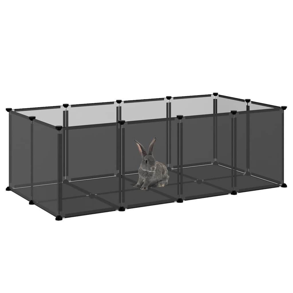 fekete polipropilén és acél kisállatketrec 144 x 74 x 46,5 cm