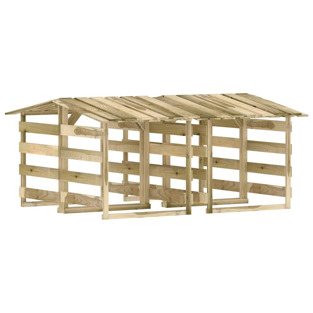 4 db impregnált fenyőfa pergola tetővel 100 x 90 x 100 cm