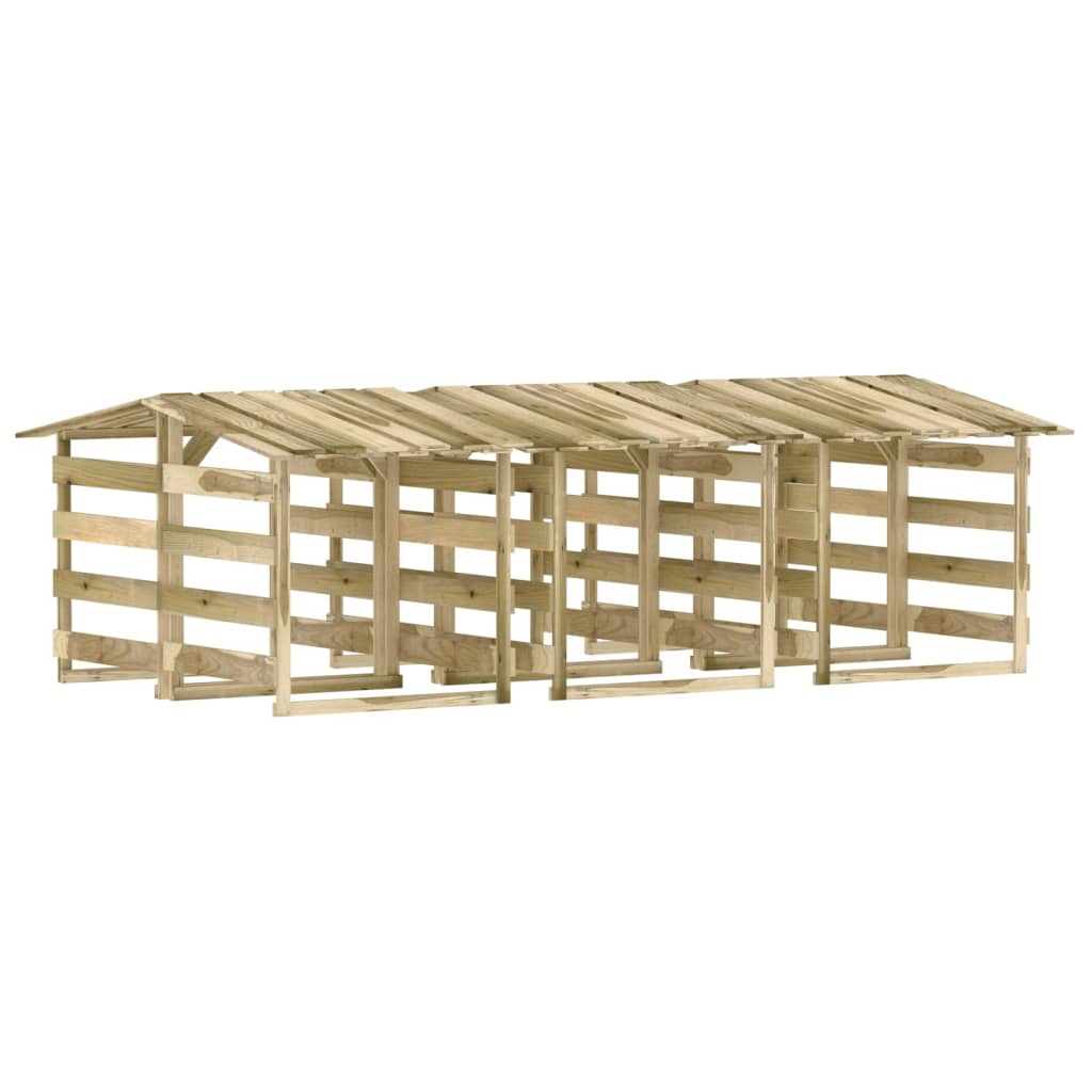 6 db impregnált fenyőfa pergola tetővel 100 x 90 x 100 cm