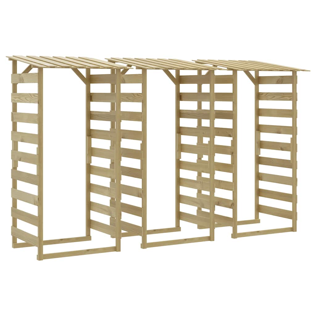 3 db impregnált fenyőfa pergola tetővel 100 x 90 x 200 cm