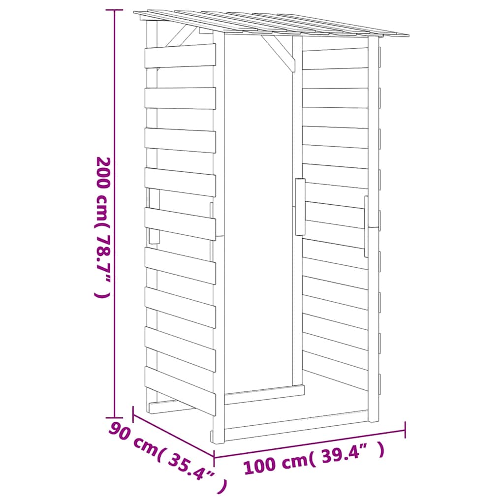 3 db impregnált fenyőfa pergola tetővel 100 x 90 x 200 cm