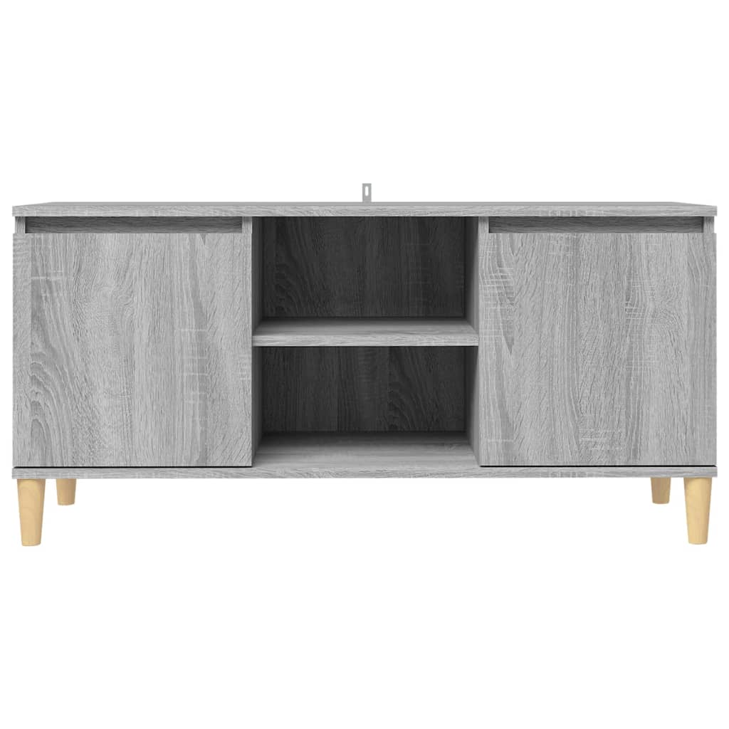 szürke sonoma színű TV-szekrény tömör falábakkal 103,5x35x50 cm