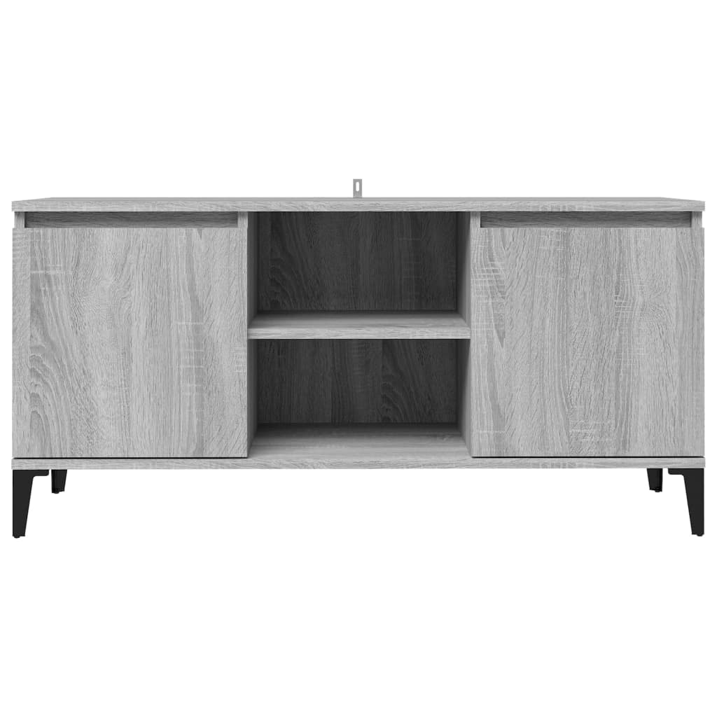 szürke sonoma színű TV-szekrény fémlábakkal 103,5 x 35 x 50 cm