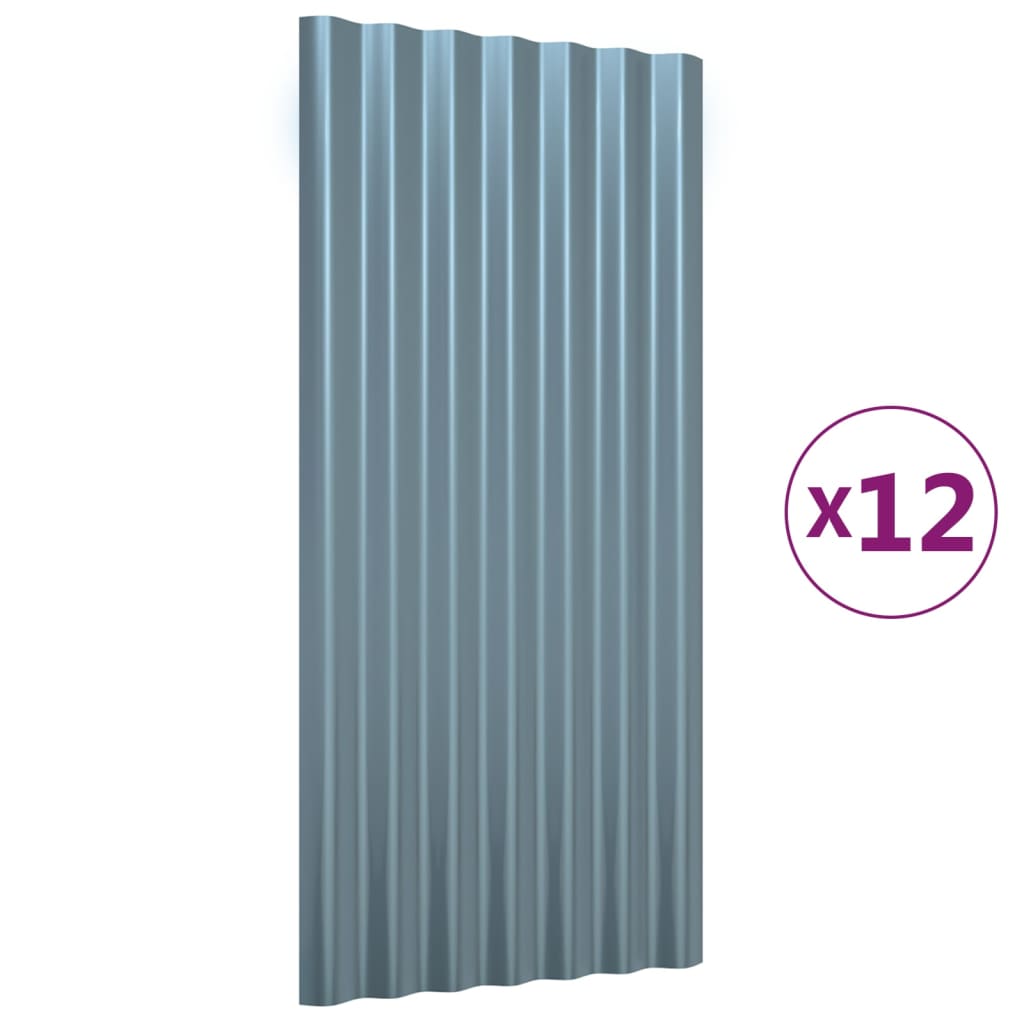 12 db szürke horganyzott acél tetőpanel 80x36 cm
