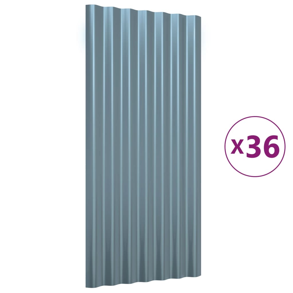 36 db szürke horganyzott acél tetőpanel 80x36 cm