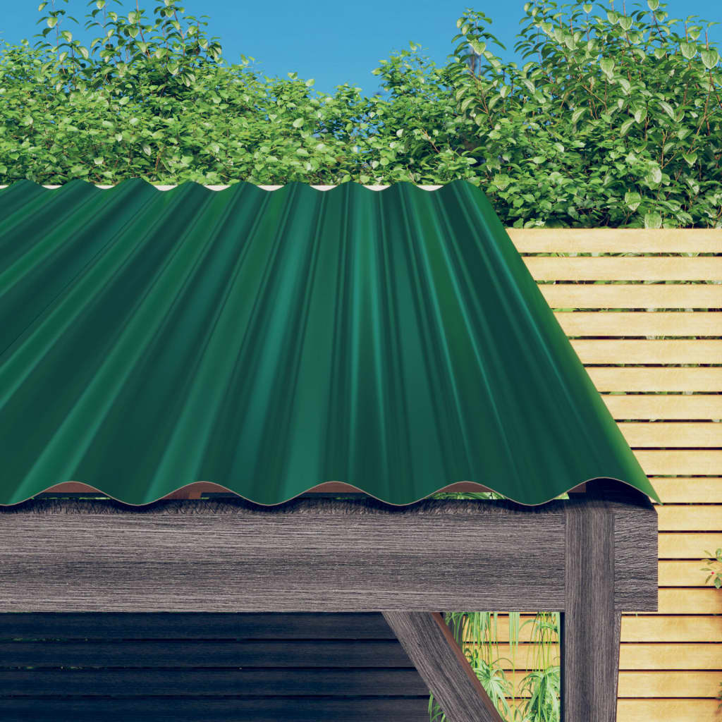 12 db zöld horganyzott acél tetőpanel 100 x 36 cm
