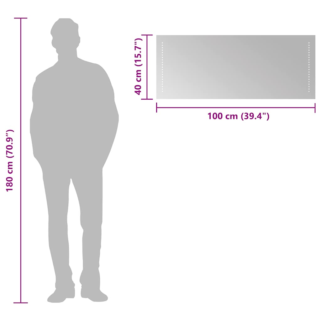 LED-es fürdőszobatükör 100x40cm