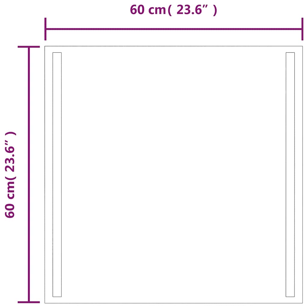 LED-es fürdőszobatükör 60x60 cm