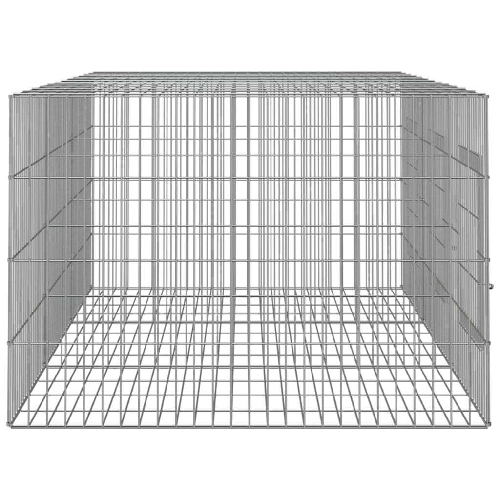 3 paneles horganyzott vas nyúlketrec 163 x 79 x 54 cm