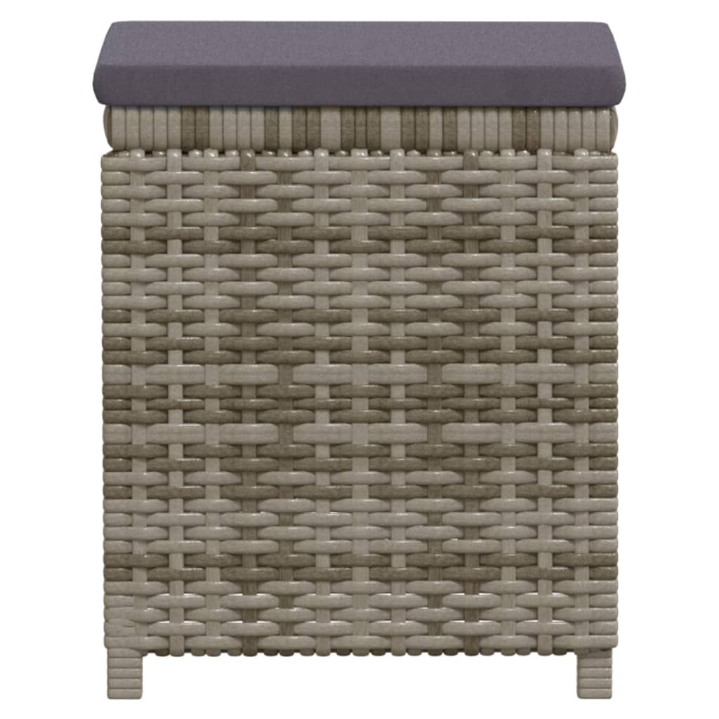7 részes szürke polyrattan kerti ülőgarnitúra párnákkal