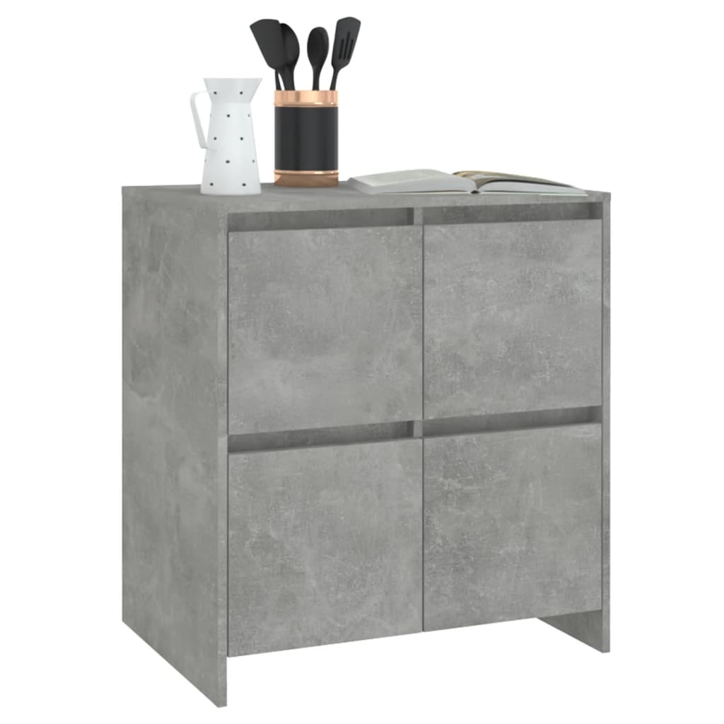 2 db betonszürke forgácslap tálalószekrény 70 x 41 x 75 cm