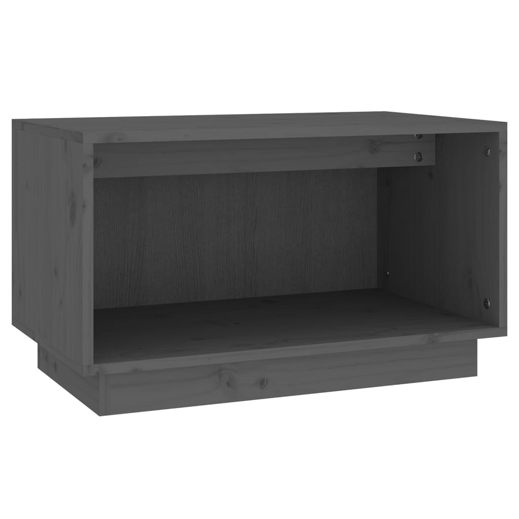 szürke tömör fenyőfa TV-szekrény 60x35x35 cm