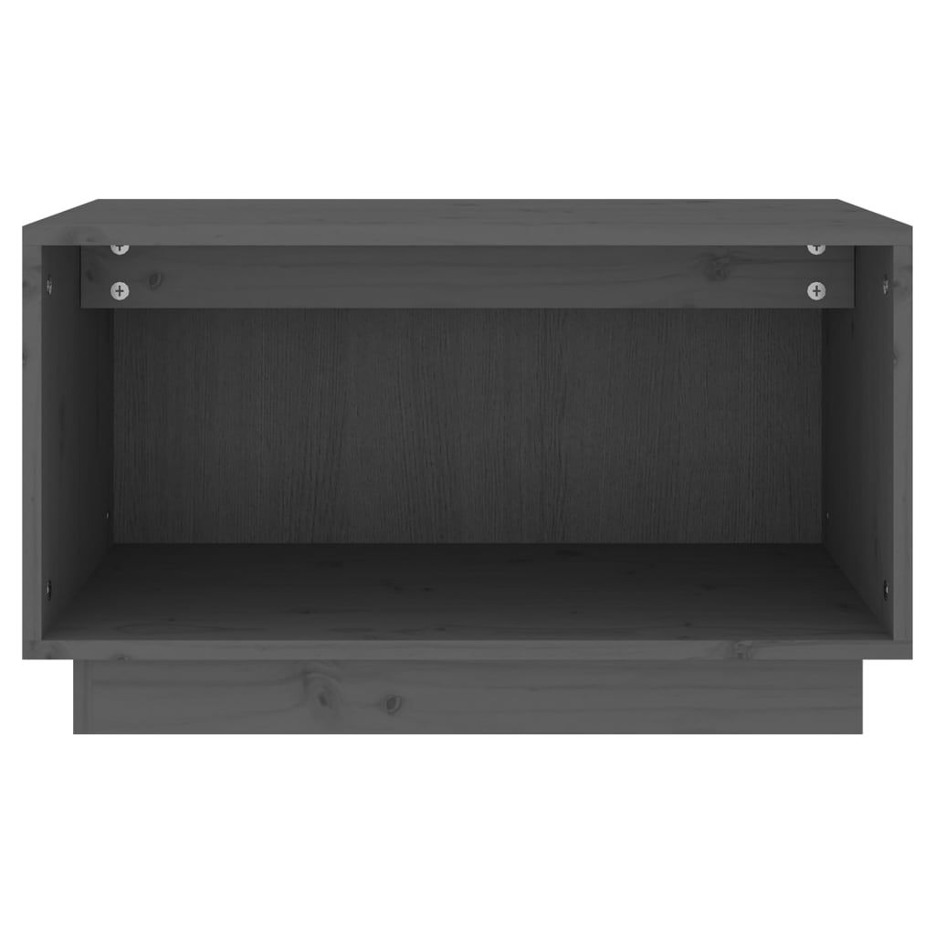 szürke tömör fenyőfa TV-szekrény 60x35x35 cm