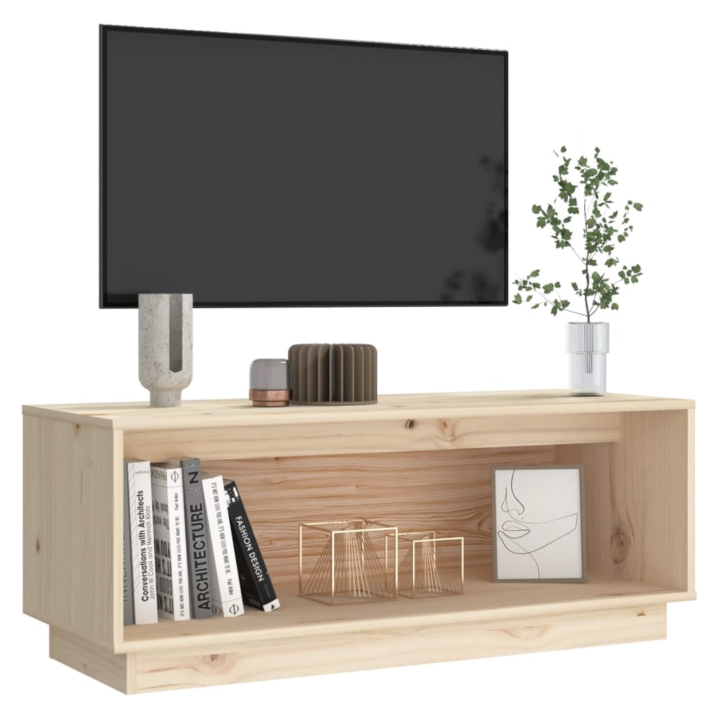 tömör fenyőfa TV-szekrény 90x35x35 cm