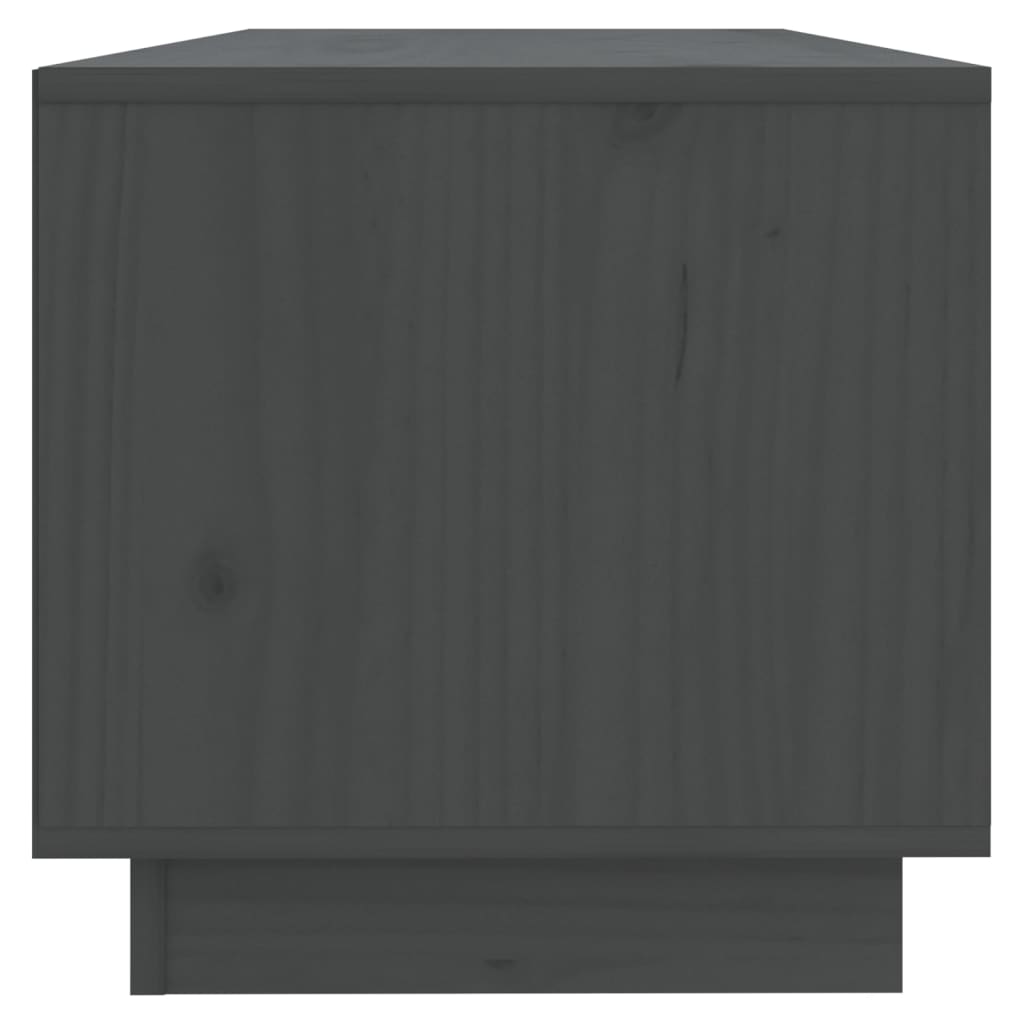 szürke tömör fenyőfa TV-szekrény 90 x 35 x 35 cm