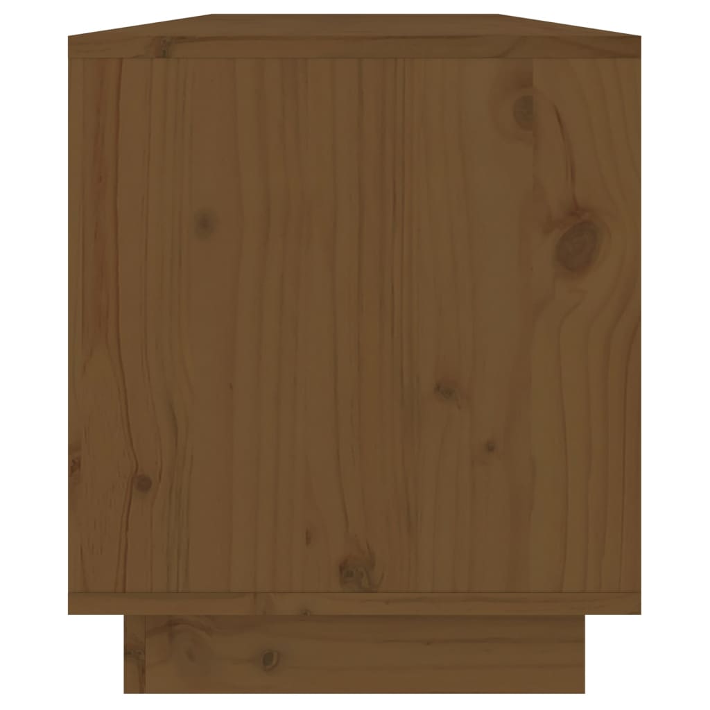 mézbarna tömör fenyőfa TV-szekrény 110,5x34x40 cm