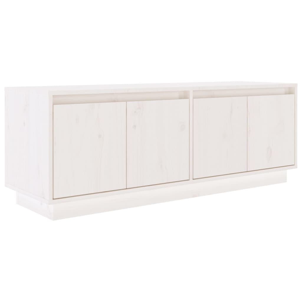 fehér tömör fenyőfa TV-szekrény 110x34x40 cm