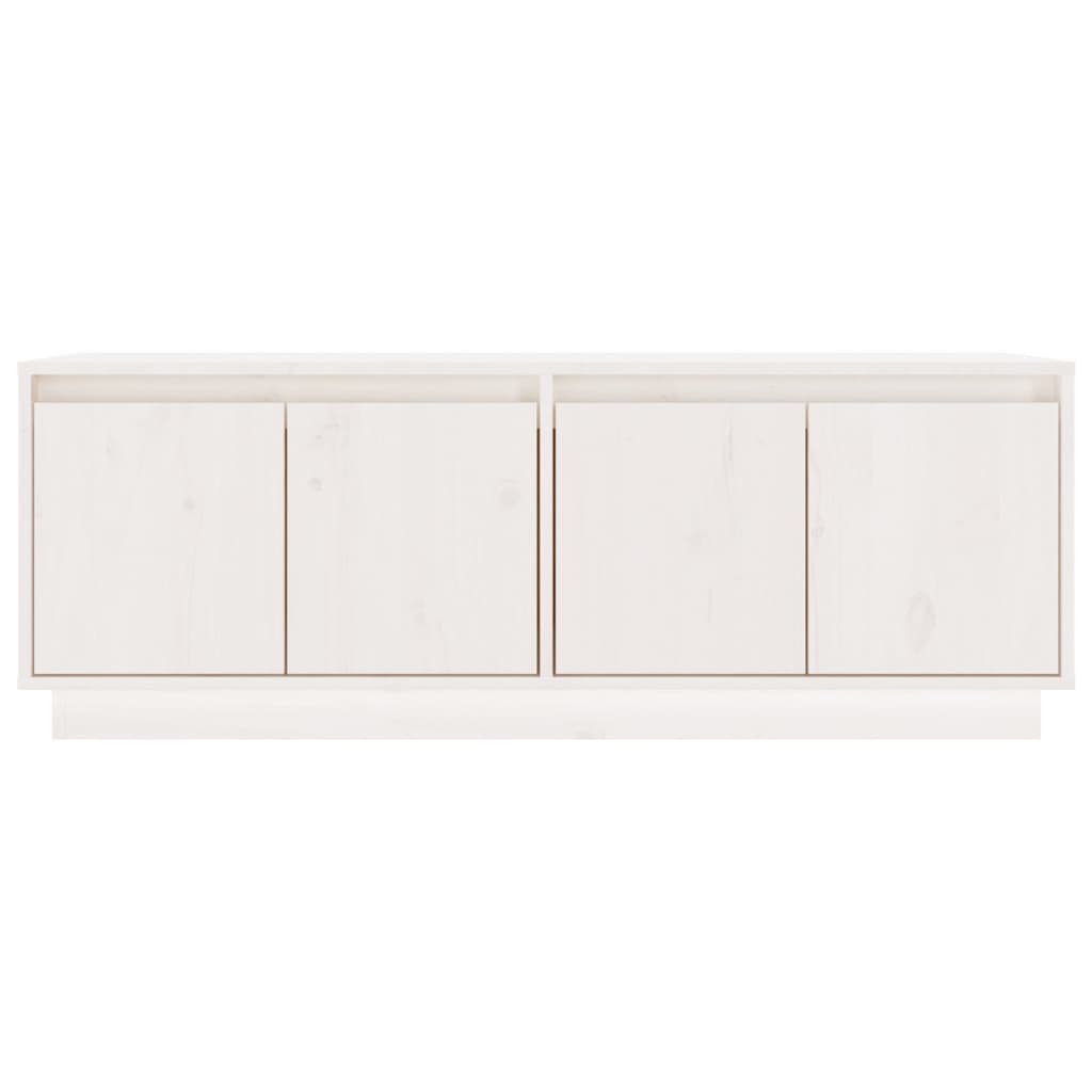 fehér tömör fenyőfa TV-szekrény 110x34x40 cm