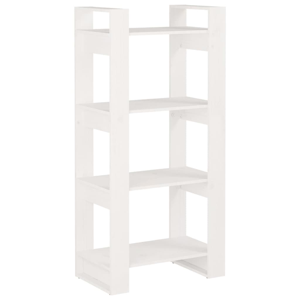 fehér tömör fa könyvszekrény/térelválasztó 60 x 35 x 125 cm