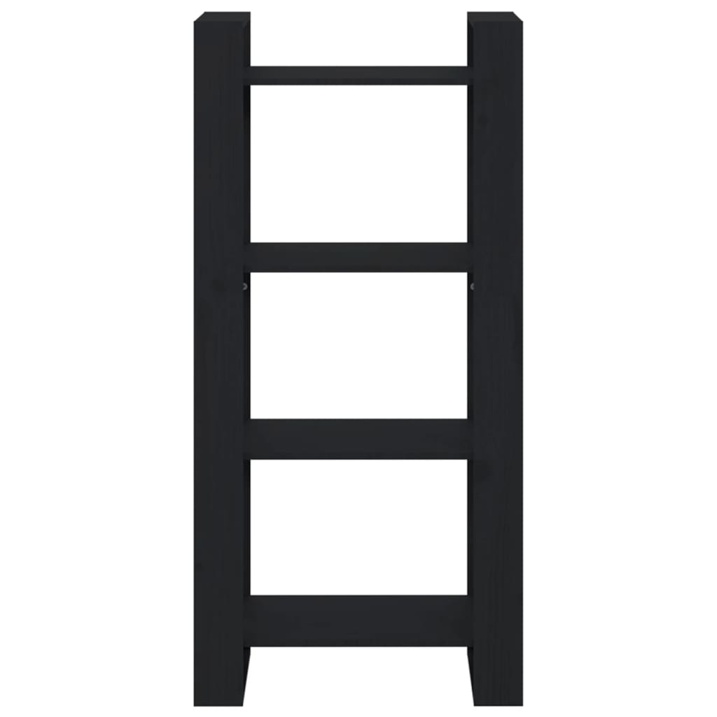 fekete tömör fa könyvszekrény/térelválasztó 60 x 35 x 125 cm