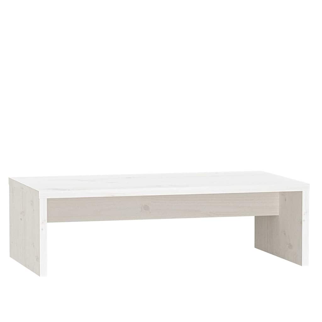 fehér tömör fenyőfa monitorállvány 50x27x15 cm