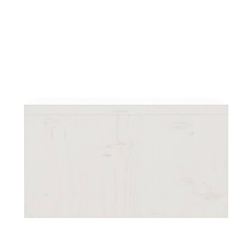 fehér tömör fenyőfa monitorállvány 50x27x15 cm