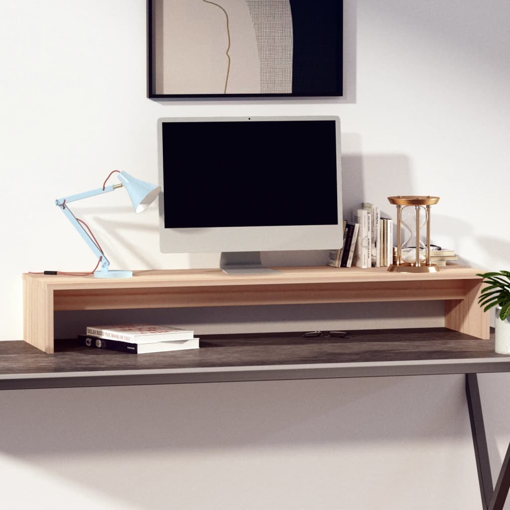 tömör fenyőfa monitorállvány 100 x 27 x 15 cm