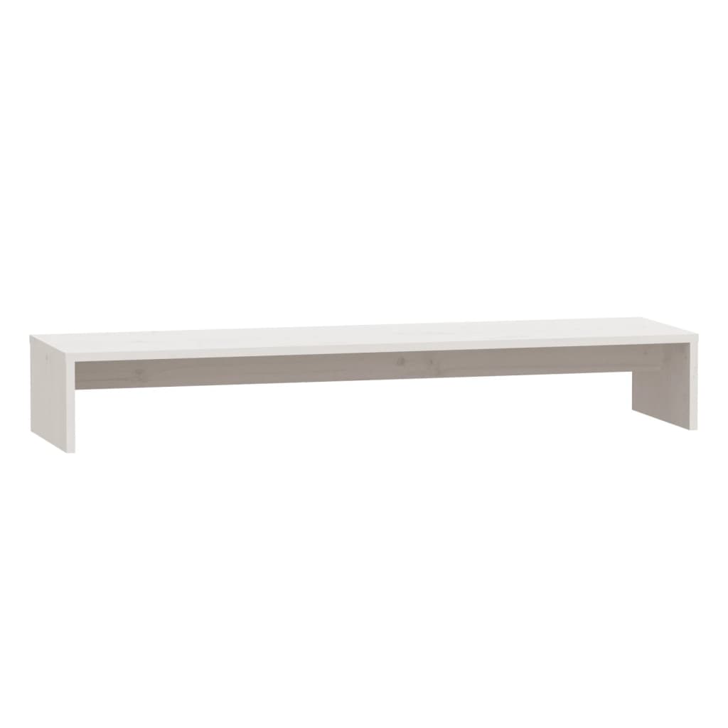 fehér tömör fenyőfa monitorállvány 100 x 27 x 15 cm