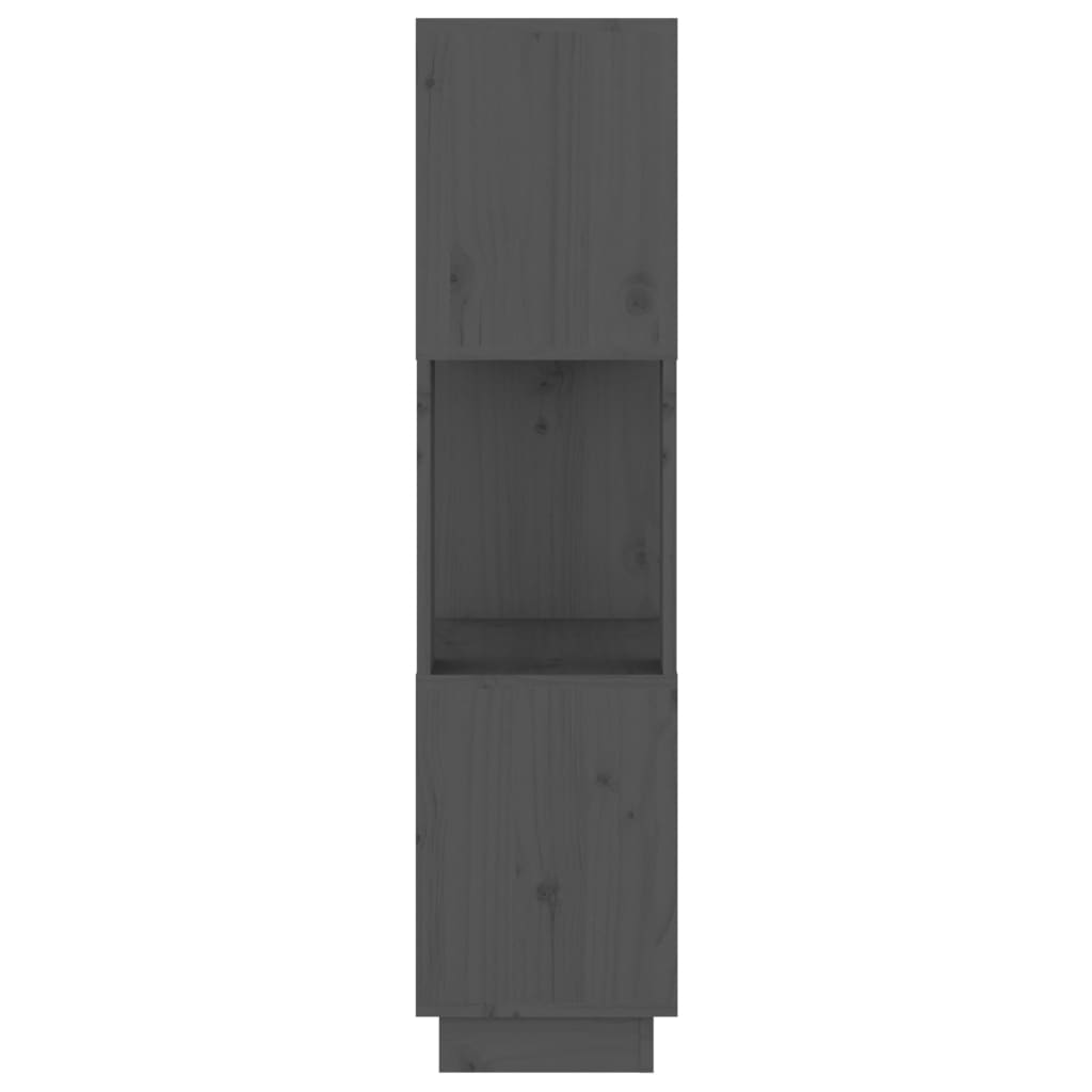 szürke tömör fenyőfa könyvszekrény/térelválasztó 51x25x101 cm
