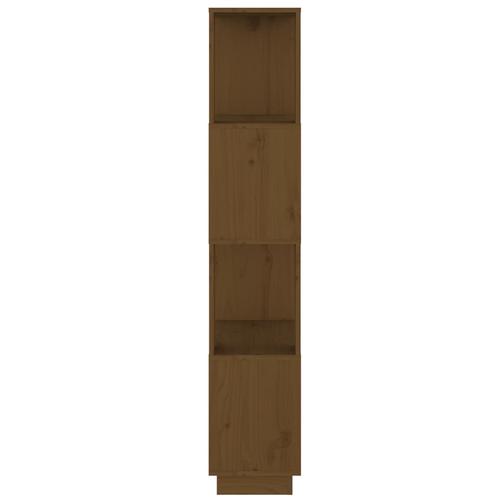 mézbarna tömör fenyőfa könyvszekrény/térelválasztó 51x25x132 cm
