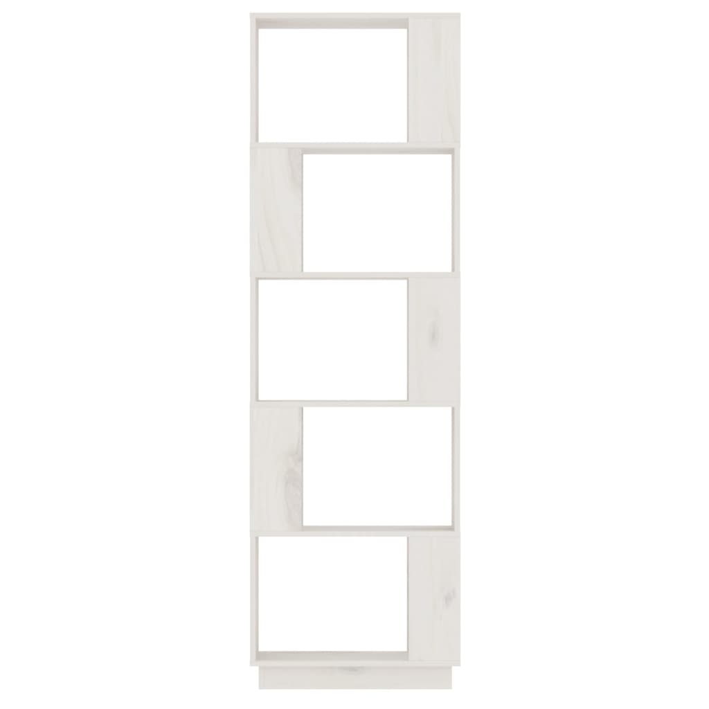 fehér tömör fenyőfa könyvszekrény/térelválasztó 51x25x163,5 cm